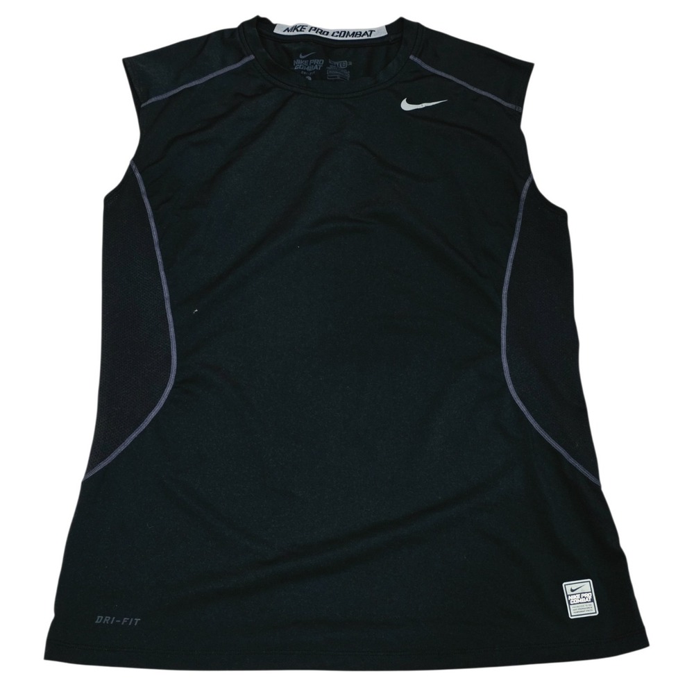 Nike Pro Combat Dri-FIT Sleeveless Shirt Men's Large Black 449786-012 Fitted